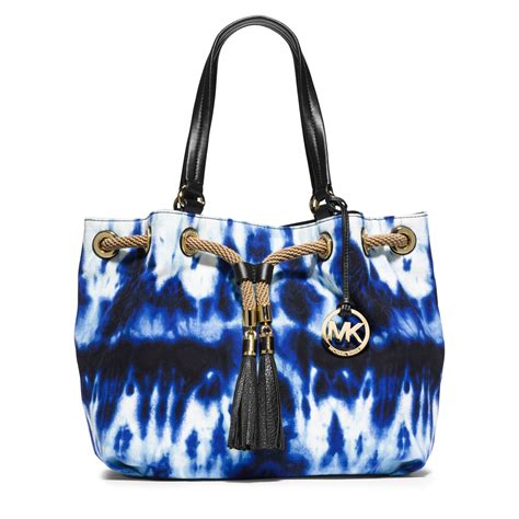 michael kors blue and white tie dye bag|Cece Medium Tie Dye Leather Shoulder Bag .